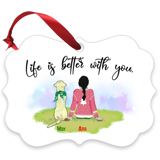 Girl & Her Pet - Ornament